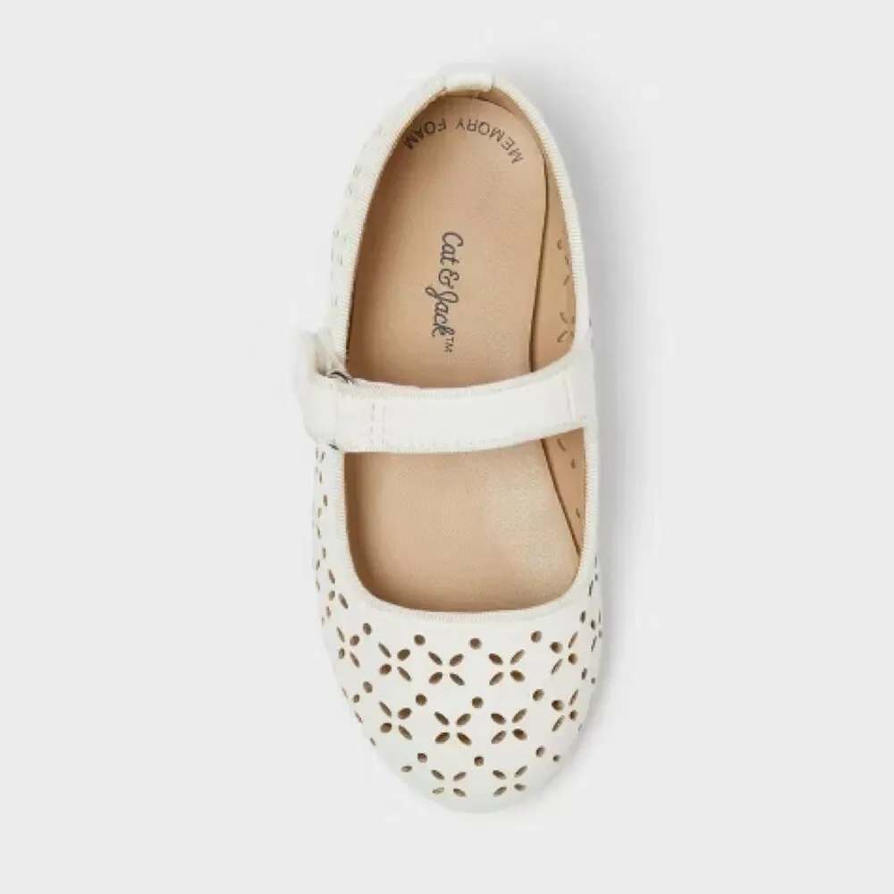 Cat & Jack Girls White Mary Jane Shoes Size 5T New - Picture 5 of 16